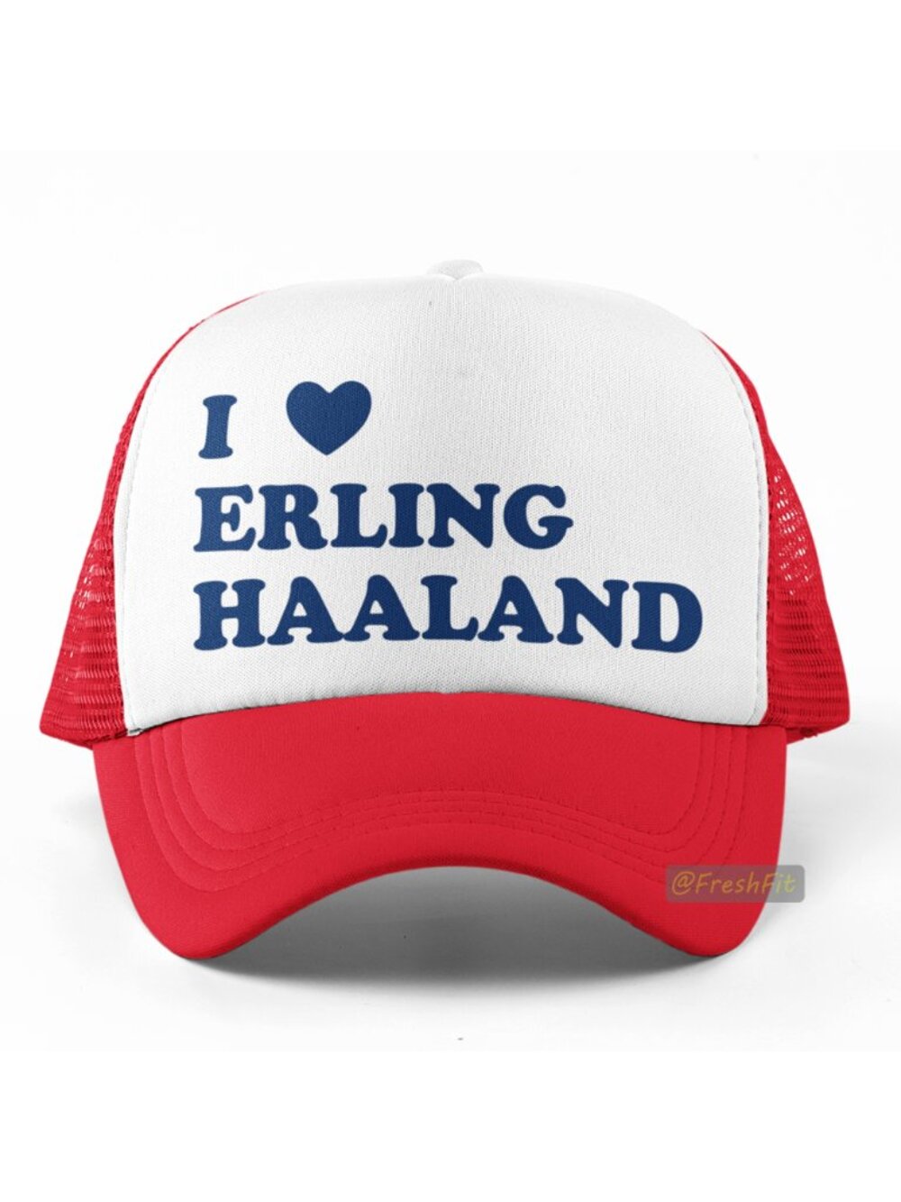 🆕I ♥ Erling Haaland Red/White Foam Trucker Hat Mesh Snapback Cap